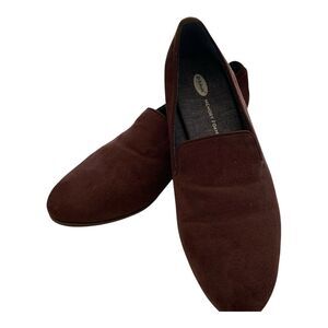 Dr. Scholls Memory Foam Loafers 8.5 Brown Wine Suede Slip On Shoes Comfort Heel